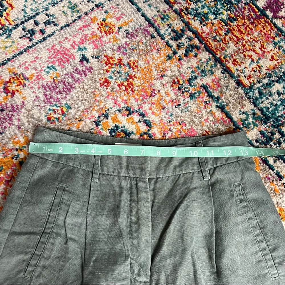 Wilfred Aritzia Green Linen Culottes Wide Leg‎ Cropped Pants 0